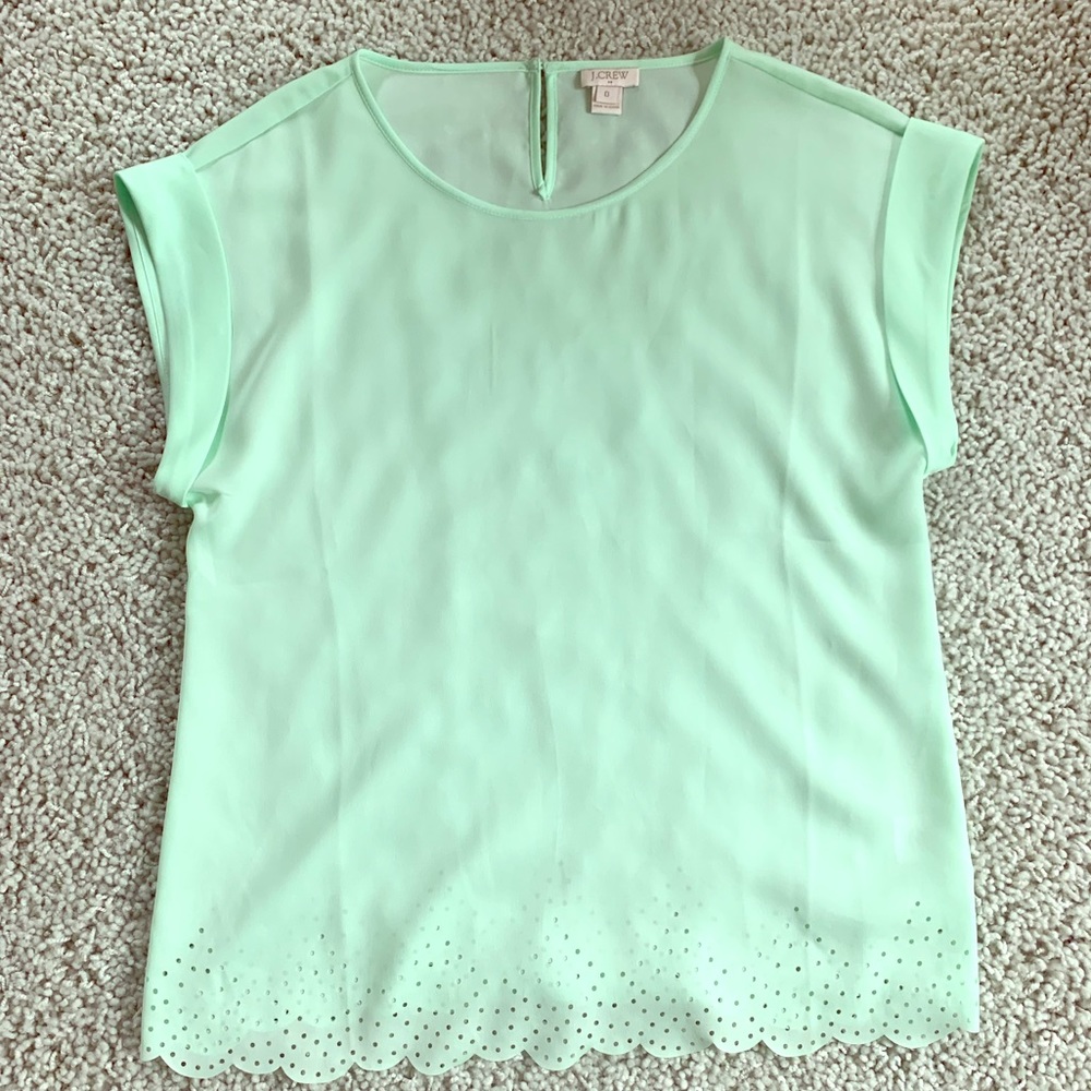 JCrew short sleeve eyelet design shirt